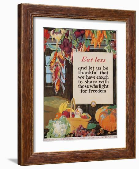 Eat Less and Let Us Be Thankful-null-Framed Giclee Print