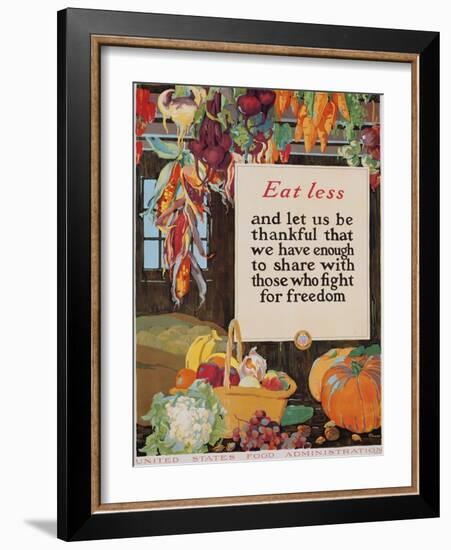 Eat Less and Let Us Be Thankful-null-Framed Giclee Print