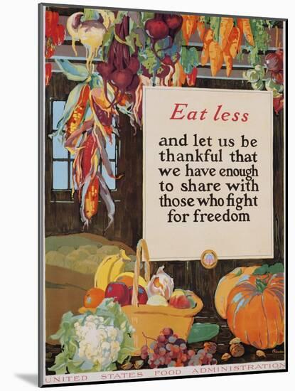Eat Less and Let Us Be Thankful-null-Mounted Giclee Print