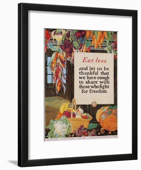 Eat Less and Let Us Be Thankful-null-Framed Giclee Print