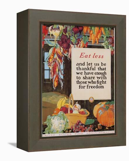 Eat Less and Let Us Be Thankful-null-Framed Premier Image Canvas