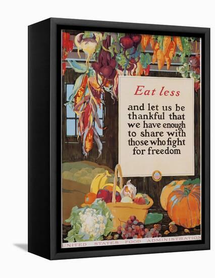 Eat Less and Let Us Be Thankful-null-Framed Premier Image Canvas