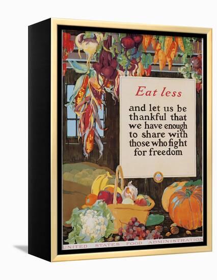 Eat Less and Let Us Be Thankful-null-Framed Premier Image Canvas