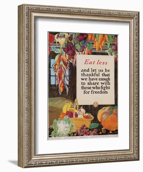 Eat Less and Let Us Be Thankful-null-Framed Giclee Print