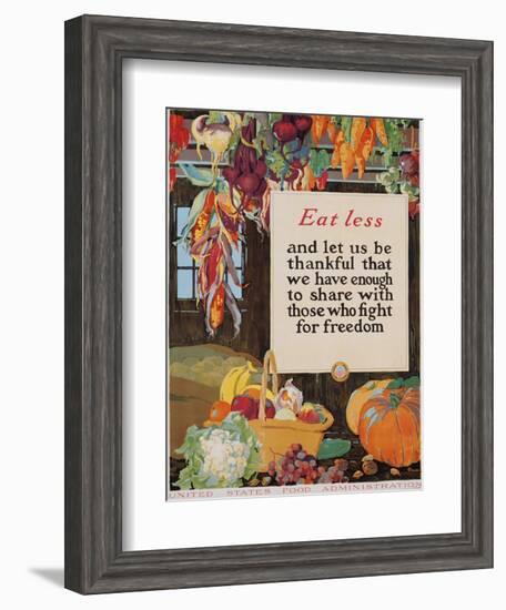 Eat Less and Let Us Be Thankful-null-Framed Giclee Print