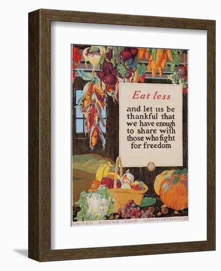 Eat Less and Let Us Be Thankful-null-Framed Giclee Print