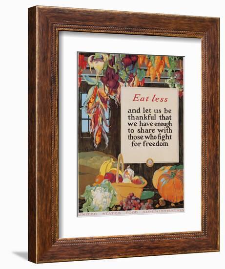 Eat Less and Let Us Be Thankful-null-Framed Giclee Print