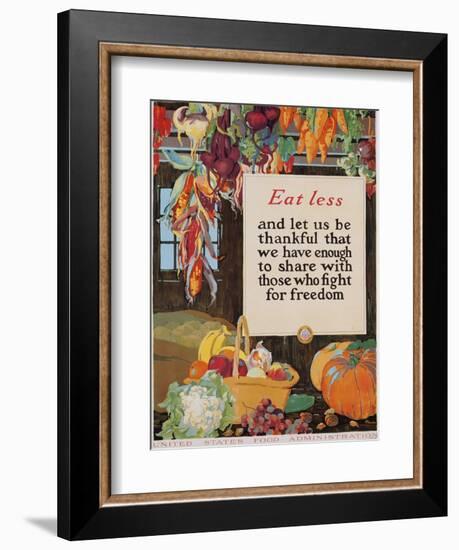 Eat Less and Let Us Be Thankful-null-Framed Giclee Print