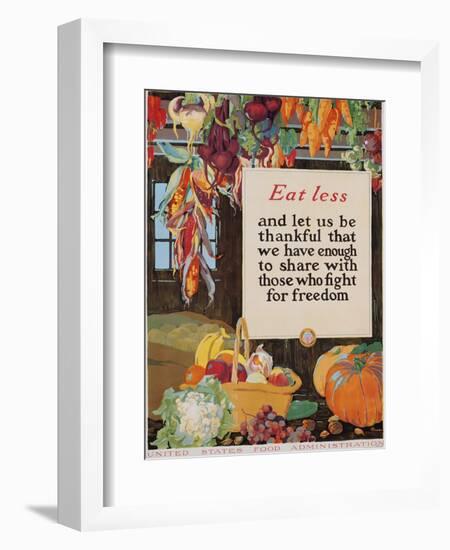 Eat Less and Let Us Be Thankful-null-Framed Giclee Print