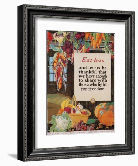 Eat Less and Let Us Be Thankful-null-Framed Giclee Print