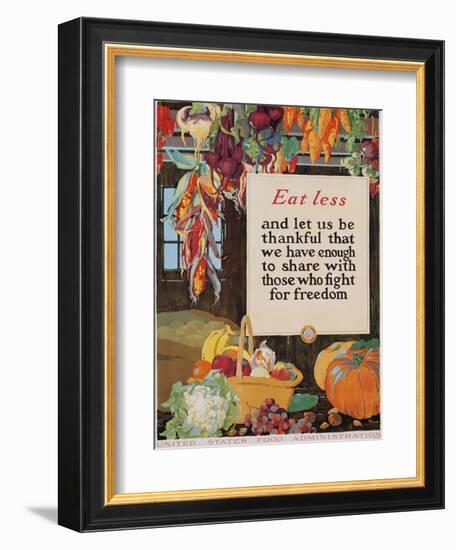 Eat Less and Let Us Be Thankful-null-Framed Giclee Print