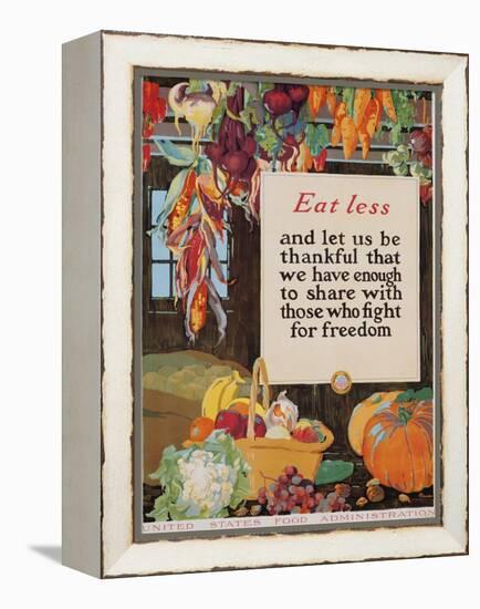 Eat Less and Let Us Be Thankful-null-Framed Premier Image Canvas