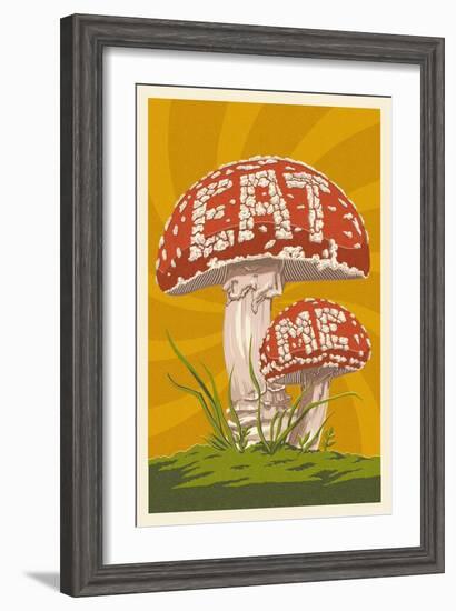 Eat Me Mushroom-Lantern Press-Framed Art Print