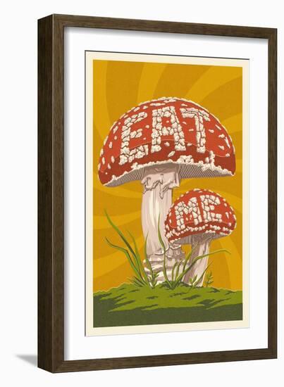Eat Me Mushroom-Lantern Press-Framed Art Print