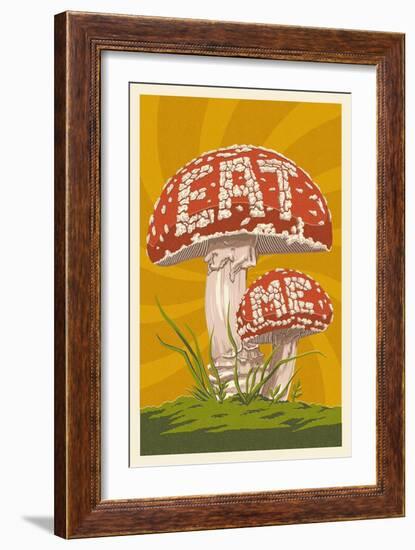 Eat Me Mushroom-Lantern Press-Framed Art Print