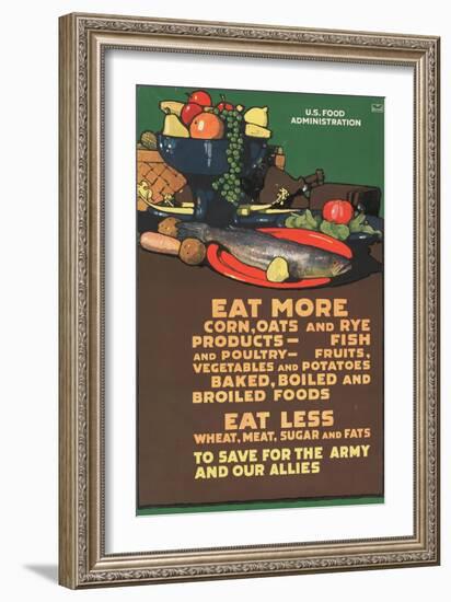 "Eat More Corn, Oats and Rye - To Save For the Army and Our Allies," 1918-L.n. Britton-Framed Giclee Print