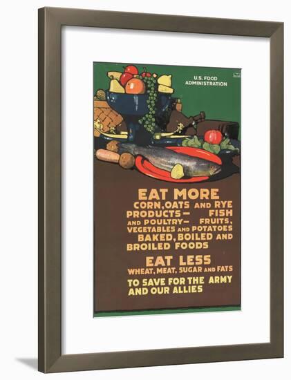 "Eat More Corn, Oats and Rye - To Save For the Army and Our Allies," 1918-L.n. Britton-Framed Giclee Print