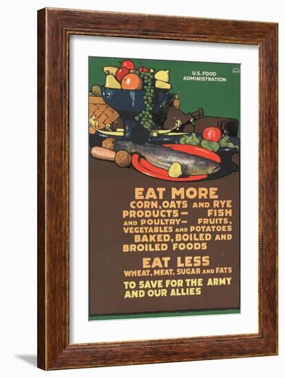 "Eat More Corn, Oats and Rye - To Save For the Army and Our Allies," 1918-L.n. Britton-Framed Giclee Print