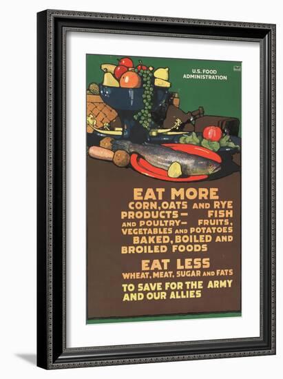 "Eat More Corn, Oats and Rye - To Save For the Army and Our Allies," 1918-L.n. Britton-Framed Giclee Print