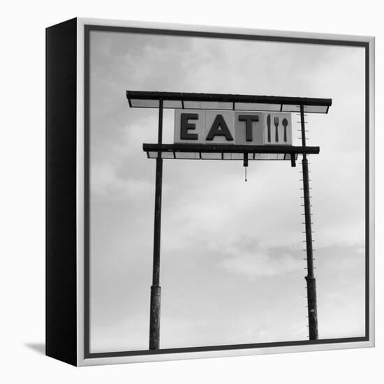 Eat Sign at Abandoned Truck Stop, Bliss, Idaho, Usa-Paul Souders-Framed Premier Image Canvas