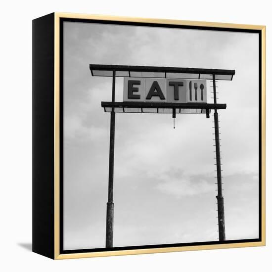 Eat Sign at Abandoned Truck Stop, Bliss, Idaho, Usa-Paul Souders-Framed Premier Image Canvas