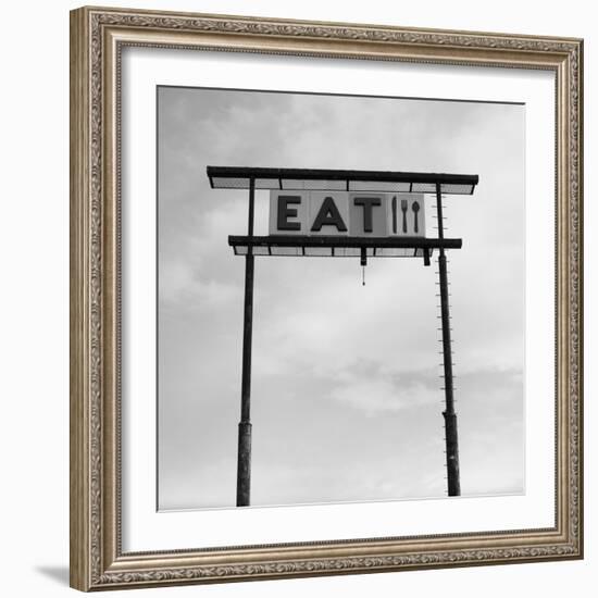 Eat Sign at Abandoned Truck Stop, Bliss, Idaho, Usa-Paul Souders-Framed Photographic Print