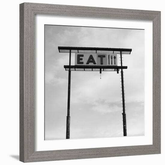 Eat Sign at Abandoned Truck Stop, Bliss, Idaho, Usa-Paul Souders-Framed Photographic Print