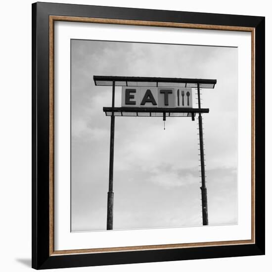 Eat Sign at Abandoned Truck Stop, Bliss, Idaho, Usa-Paul Souders-Framed Photographic Print