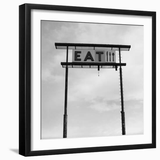 Eat Sign at Abandoned Truck Stop, Bliss, Idaho, Usa-Paul Souders-Framed Photographic Print