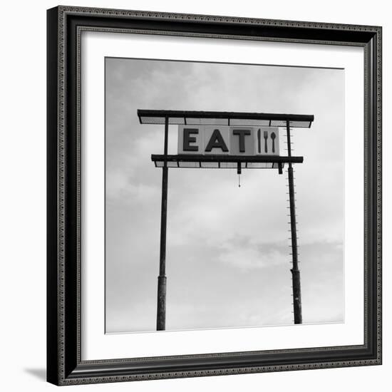 Eat Sign at Abandoned Truck Stop, Bliss, Idaho, Usa-Paul Souders-Framed Photographic Print