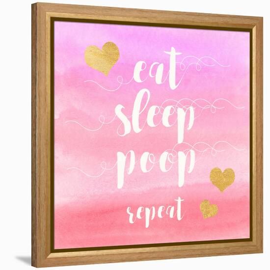 Eat, Sleep, Poop, Repeat-Evangeline Taylor-Framed Stretched Canvas