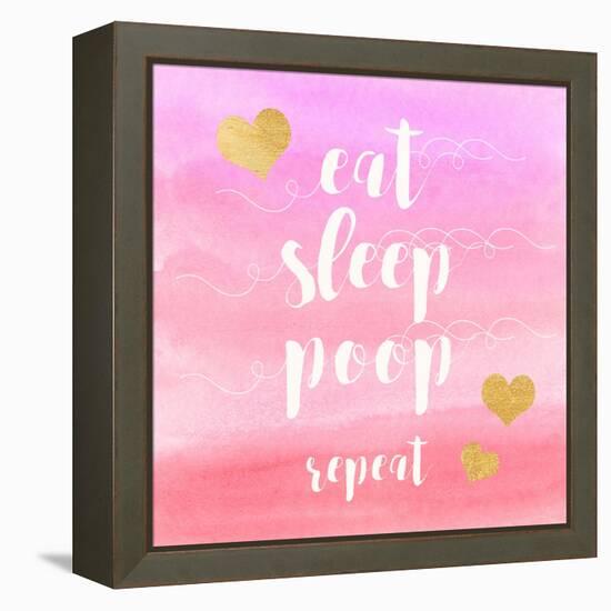 Eat, Sleep, Poop, Repeat-Evangeline Taylor-Framed Stretched Canvas