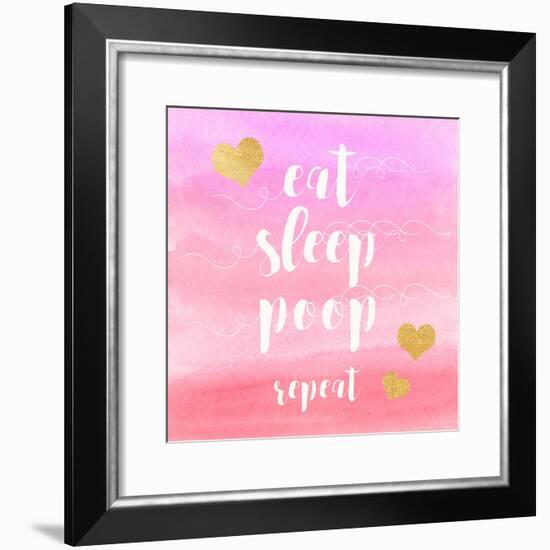 Eat, Sleep, Poop, Repeat-Evangeline Taylor-Framed Art Print