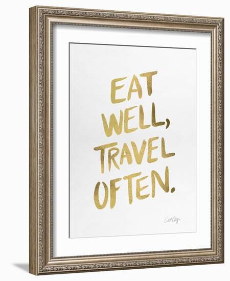 Eat Well Travel Often - Gold Ink-Cat Coquillette-Framed Giclee Print