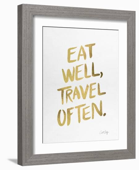 Eat Well Travel Often - Gold Ink-Cat Coquillette-Framed Giclee Print