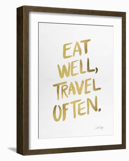 Eat Well Travel Often - Gold Ink-Cat Coquillette-Framed Giclee Print