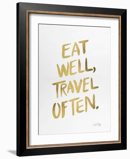 Eat Well Travel Often - Gold Ink-Cat Coquillette-Framed Giclee Print