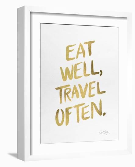 Eat Well Travel Often - Gold Ink-Cat Coquillette-Framed Giclee Print