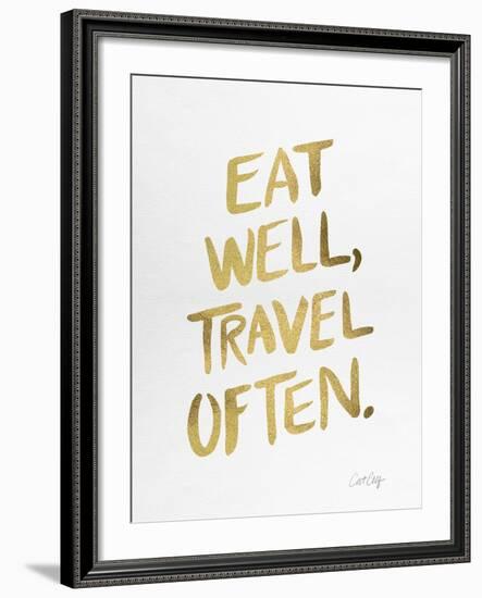 Eat Well Travel Often - Gold Ink-Cat Coquillette-Framed Giclee Print