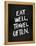 Eat Well Travel Often - White Ink-Cat Coquillette-Framed Premier Image Canvas