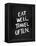 Eat Well Travel Often - White Ink-Cat Coquillette-Framed Premier Image Canvas