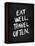 Eat Well Travel Often - White Ink-Cat Coquillette-Framed Premier Image Canvas