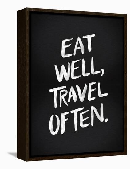 Eat Well Travel Often - White Ink-Cat Coquillette-Framed Premier Image Canvas