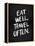 Eat Well Travel Often - White Ink-Cat Coquillette-Framed Premier Image Canvas