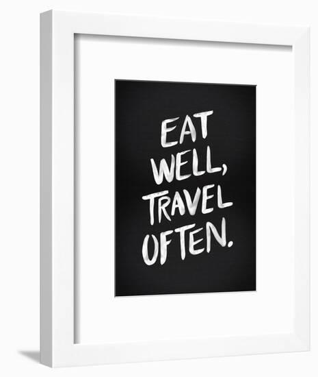 Eat Well Travel Often - White Ink-Cat Coquillette-Framed Giclee Print