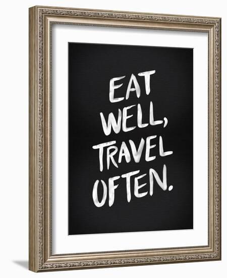 Eat Well Travel Often - White Ink-Cat Coquillette-Framed Giclee Print