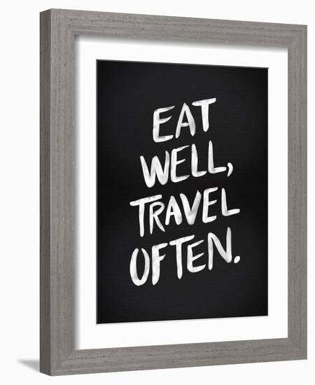 Eat Well Travel Often - White Ink-Cat Coquillette-Framed Giclee Print