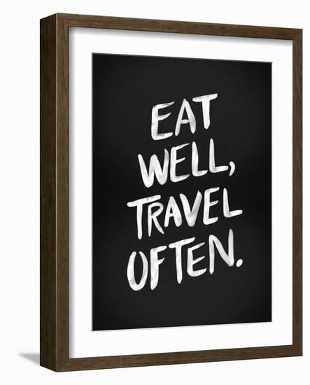 Eat Well Travel Often - White Ink-Cat Coquillette-Framed Giclee Print