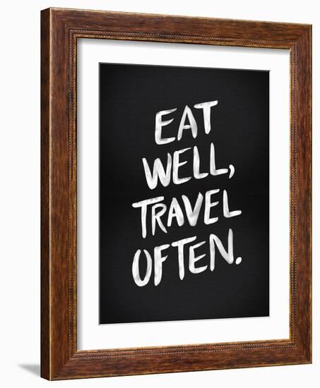 Eat Well Travel Often - White Ink-Cat Coquillette-Framed Giclee Print