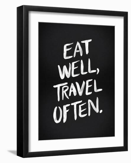 Eat Well Travel Often - White Ink-Cat Coquillette-Framed Giclee Print